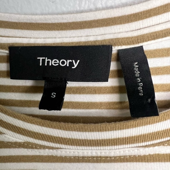 Theory Crew Neck T-Shirt Mini Dress Stripe size S Minimalist Loungewear Casual - Picture 3 of 9